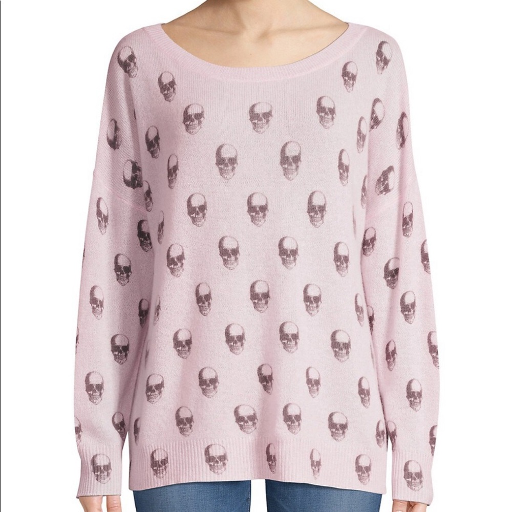 Pink skull sweater 360 cashmere